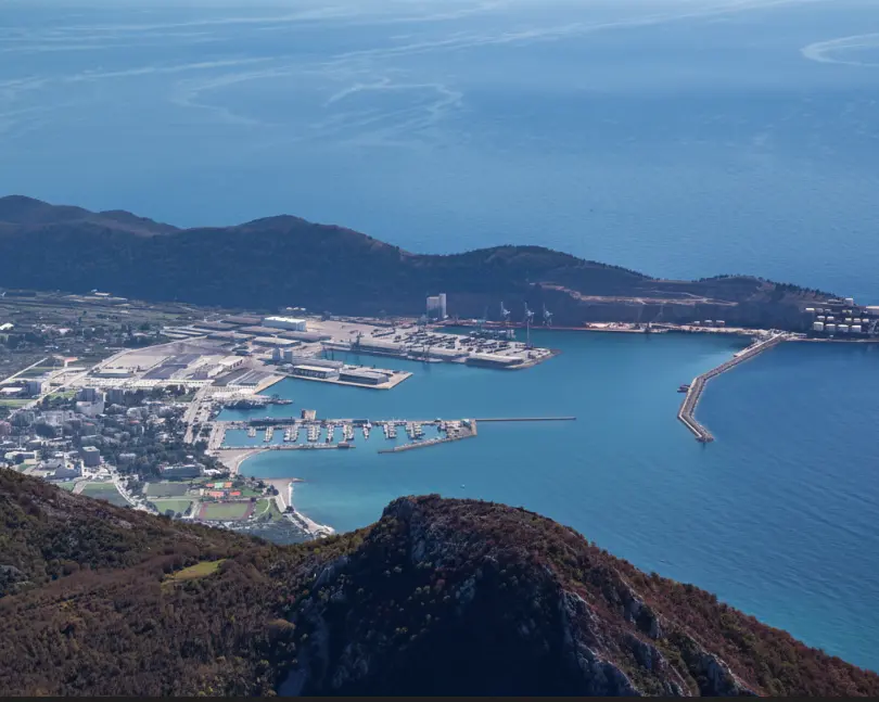 Aerial view of Port of Bar, Montenegro